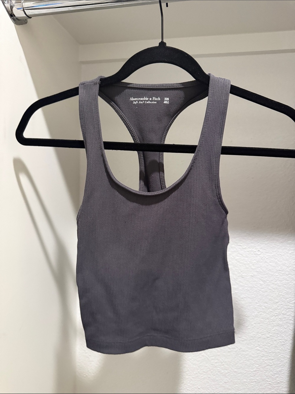 Abercrombie & Fitch Charcoal Ribbed Racerback Tank